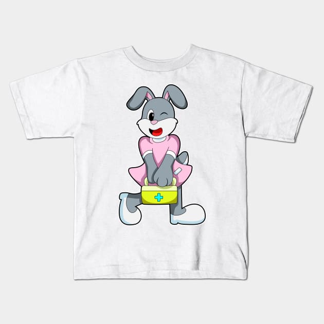 Rabbit as Medic with First aid kit Kids T-Shirt by Markus Schnabel
